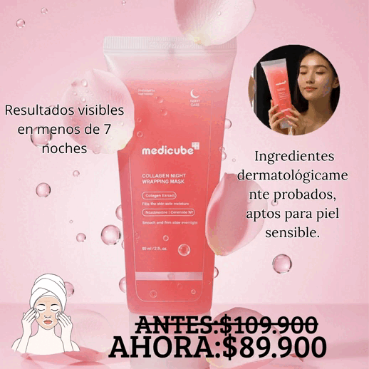 Mascarilla Nocturna de Colágeno Medicube 💖 – Despierta con una piel más firme, suave y radiante