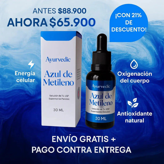 ✨ Azul de Metileno Ayurvédico – Tu aliado natural para un cuerpo y mente activos