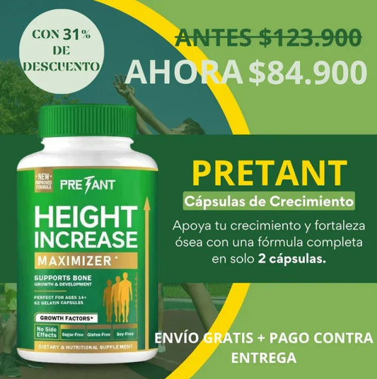 📏Maximizador Pretant – Gana Estatura de Forma Natural y Segura