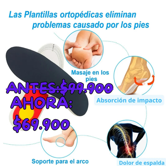 Plantilla ortopédica roja/blanca: alivio inmediato y soporte para pies planos 👣✨