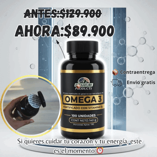 Omega-3 Premium: Energía, corazón fuerte y mente clara🧠❤️