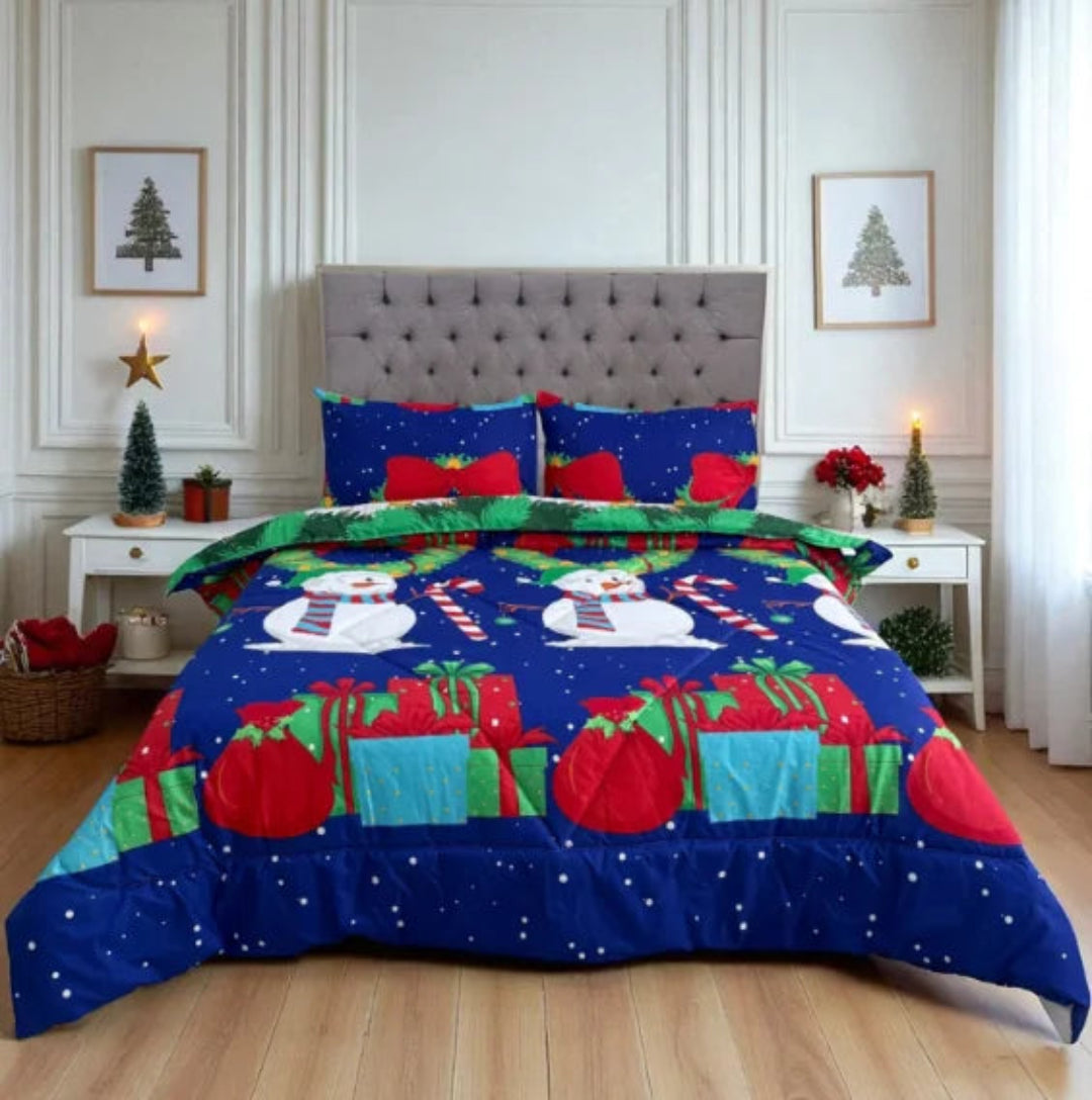Edredón Doble Faz Navidad 🎄✨ — Calidez, Estilo y Alegría para tu Cama Doble.