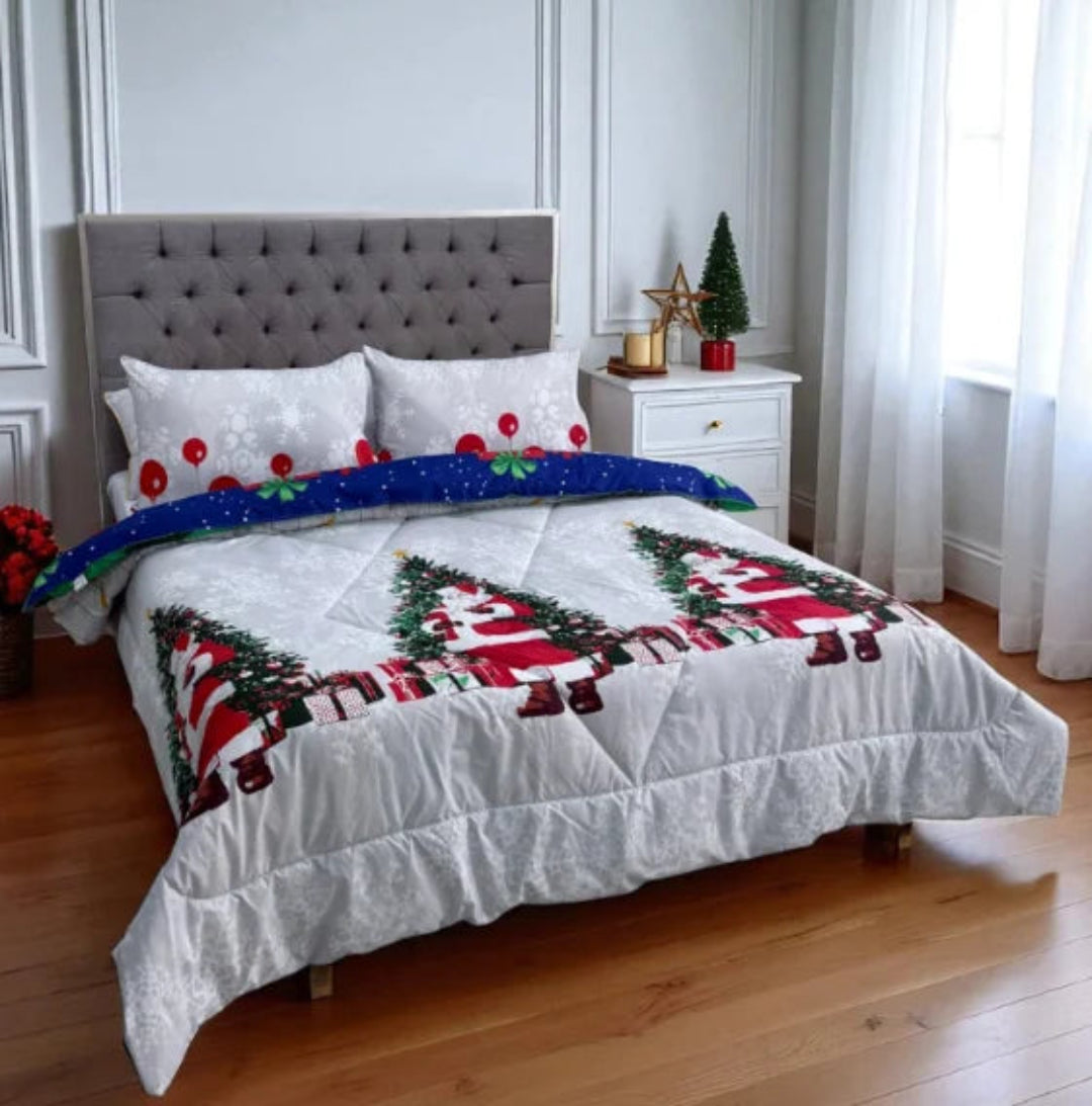 Edredón Doble Faz Navidad 🎄✨ — Calidez, Estilo y Alegría para tu Cama Doble.