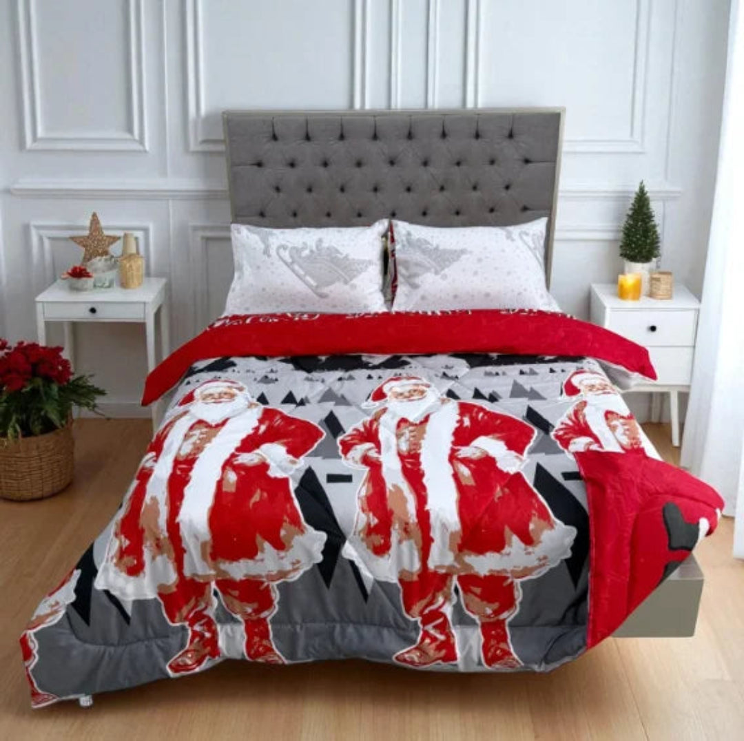 Edredón Doble Faz Navidad 🎄✨ — Calidez, Estilo y Alegría para tu Cama Doble.