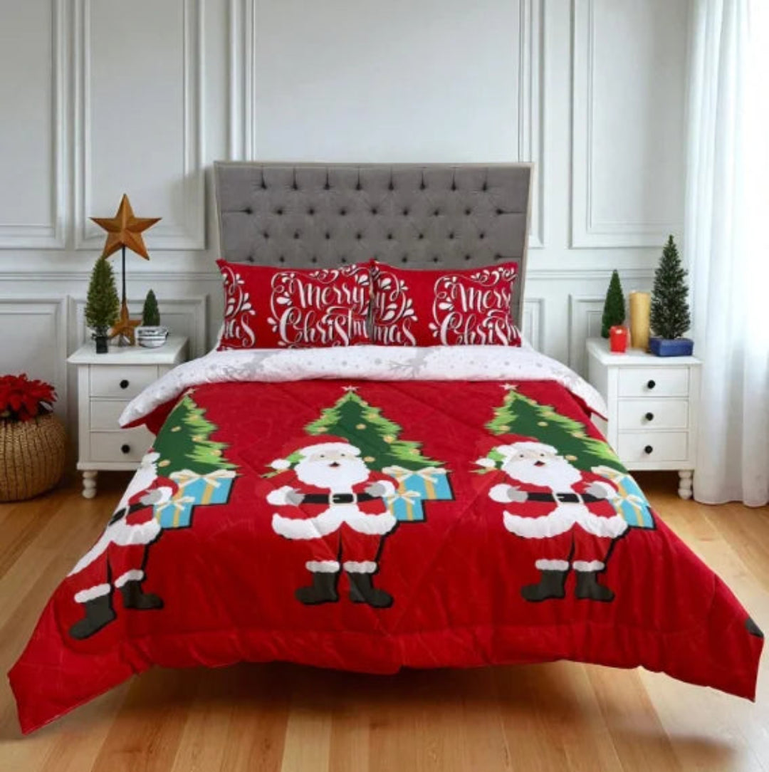 Edredón Doble Faz Navidad 🎄✨ — Calidez, Estilo y Alegría para tu Cama Doble.