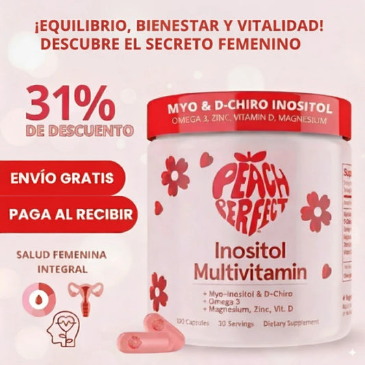 Recupera tu Equilibrio Hormonal con Inositol Multivitamínico Peach Perfect 🍑💊