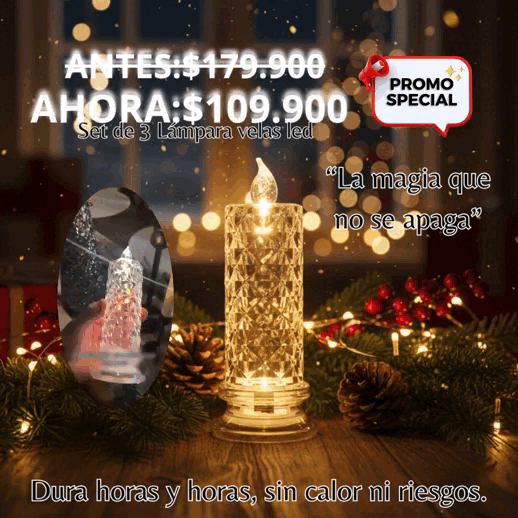 Lámpara Vela LED — Ilumina tu hogar con calidez y sin riesgos 🔥✨