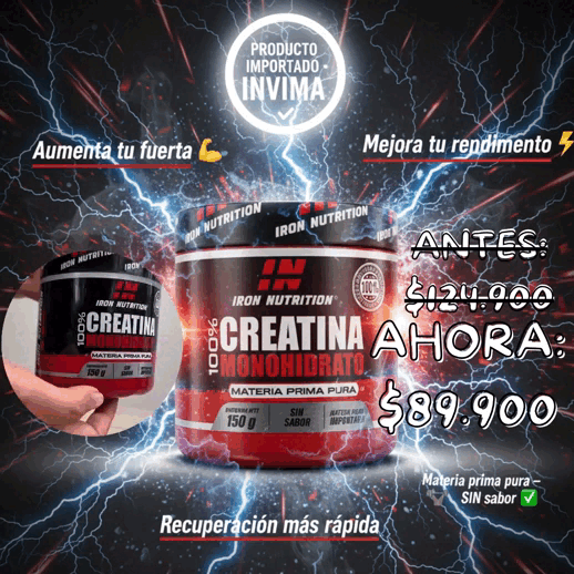 Creatina Iron Nutrition💪: Fuerza, potencia y recuperación de alto nivel ⚡