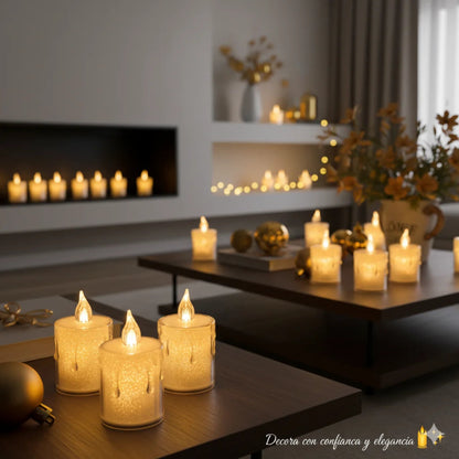 Velas LED x24 – Ilumina tu Hogar con Calidez y Sin Riesgos 🔒✨